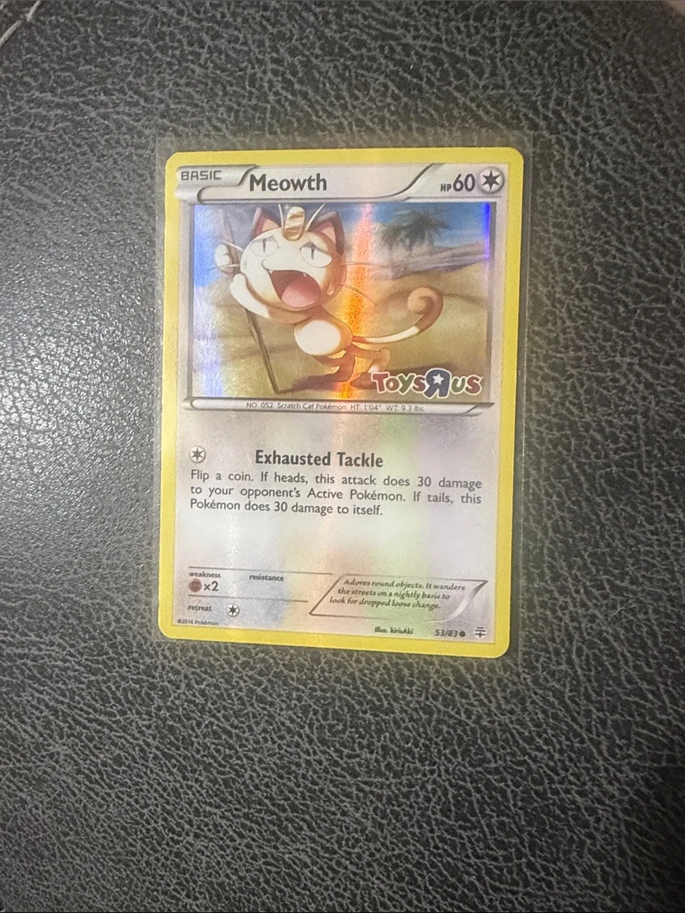 Pokemon toysRus exclusive Meowth Collectible Card - Yellow Border